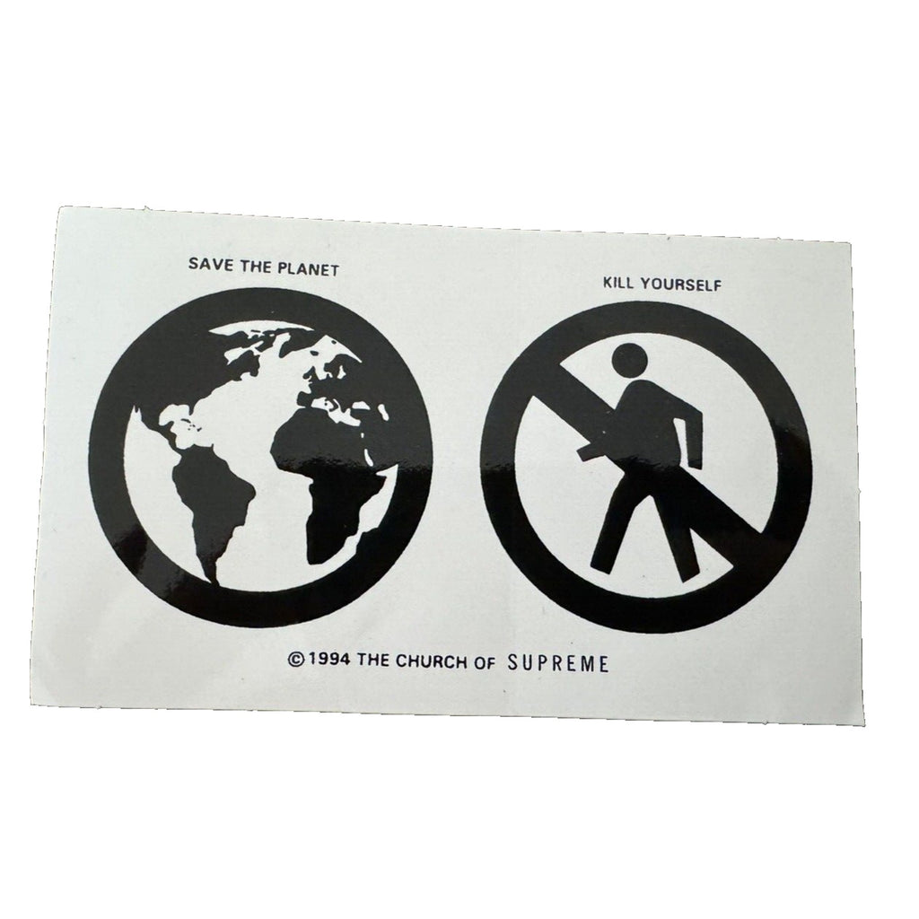 Supreme Save The Planet Kill Yourself Sticker White 100% Authentic FW19