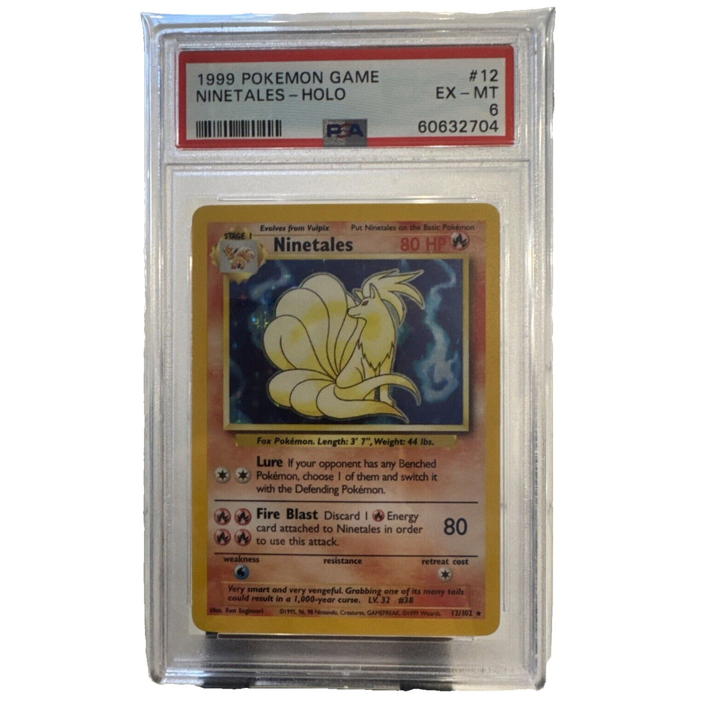 1999 Pokemon Base Set Unlimited Ninetales Holo 12/102 PSA 6 EX-MT